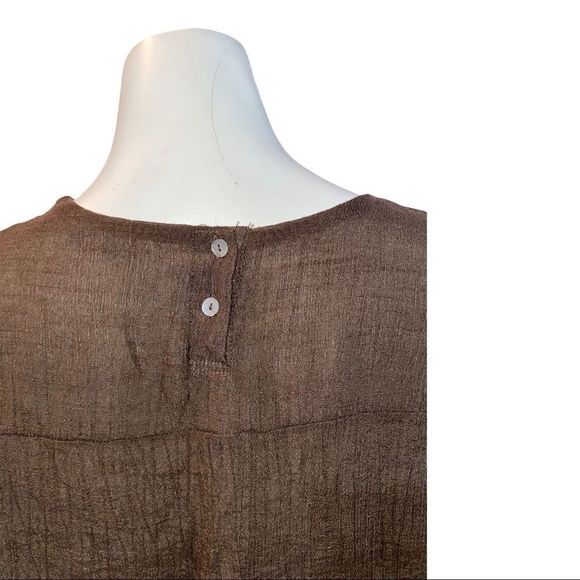 Self Precious layered brown white casual top - Picture 3 of 8